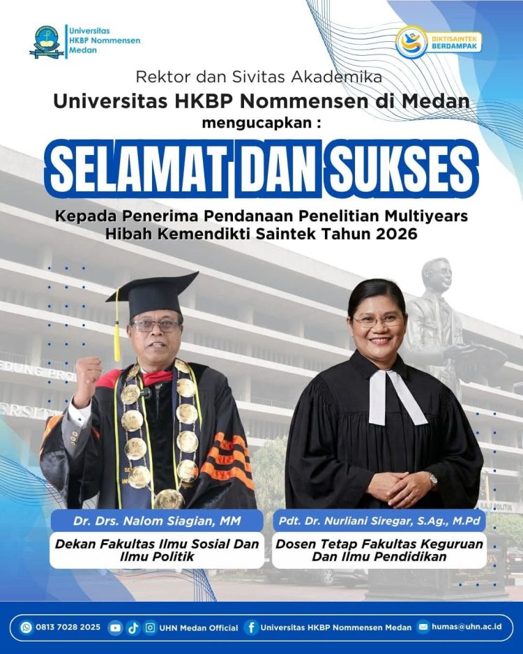 Dua Dosen UHN Medan Dr. Nalom Siagian dan Dr. Nurliani Siregar Terima  Pendanaan Penelitian Multiyears  Hibah Kemendikti Saintek 2026