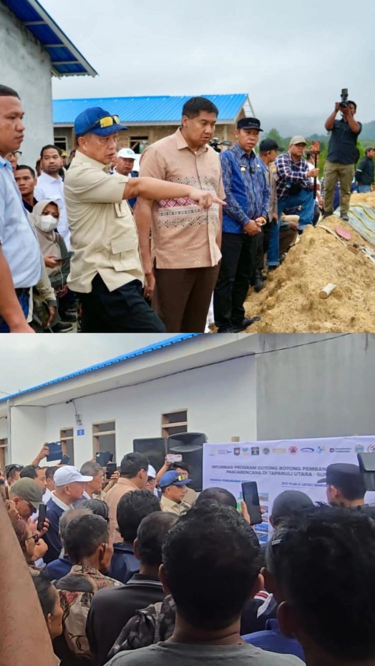 "Maruarar Sirait dan Tito Karnavian Targetkan Rumah Korban Longsor Tapanuli Utara Selesai Tepat Waktu"