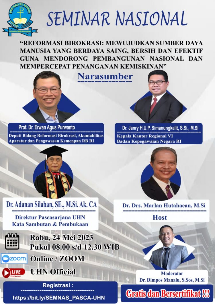 Pascasarjana UHN Medan Selenggerakan Webinar Nasional Reformasi Birokrasi