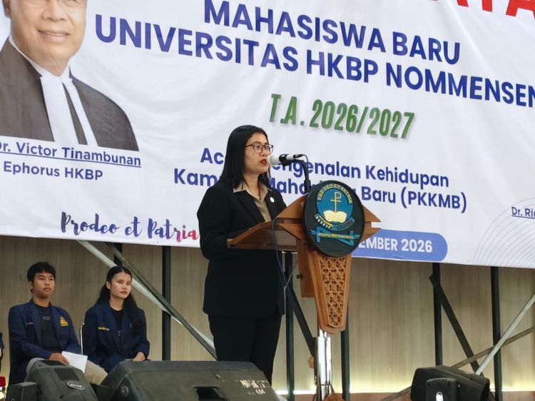Di Acara PKKMB UHN MEdan 2026 Dr. Elperida Juniarni Sinurat, M.Si Tegaskan Kampus Adalah Pusat Pengembangan Inovasi dan Kreativitas