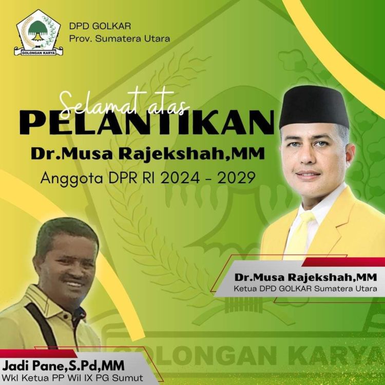 Dilantik Jadi Anggota DPR RI, Jadi Pane Tegaskan Dr. Musa Rajekshah (Ijek), MM Akan Jadi Legislator Visioner dan Merakyat